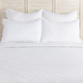 Kahn Hand Quilted Lumbar King Size Pillow Sham, Self Binding, Matte White White Fabric