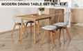 Wood Colored Mfc Desktop With Rubber Wooden Legs, Foldable Computer Desk, Foldable Office Desk, 4 Modern Chairs Can Rotate 360 Degrees,The Seat Cushion Is Made Of Pu Material. Zd 1545 C 1162 Wood Wood