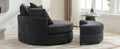 Orisfur. 360 Swivel Accent Barrel Chair With Storage Ottoman & 4 Pillows, Modern Chenille Leisure Chair Round Accent For Living Room, Gray Gray Foam Chenille