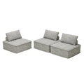 Light Grey 3 Piece Modular Sofa Oversized Sectional Couch For Living Room Coffice Shop, Flexible Seating Arrangement, Modern Design Sofa Grey Chenille 3 Seat