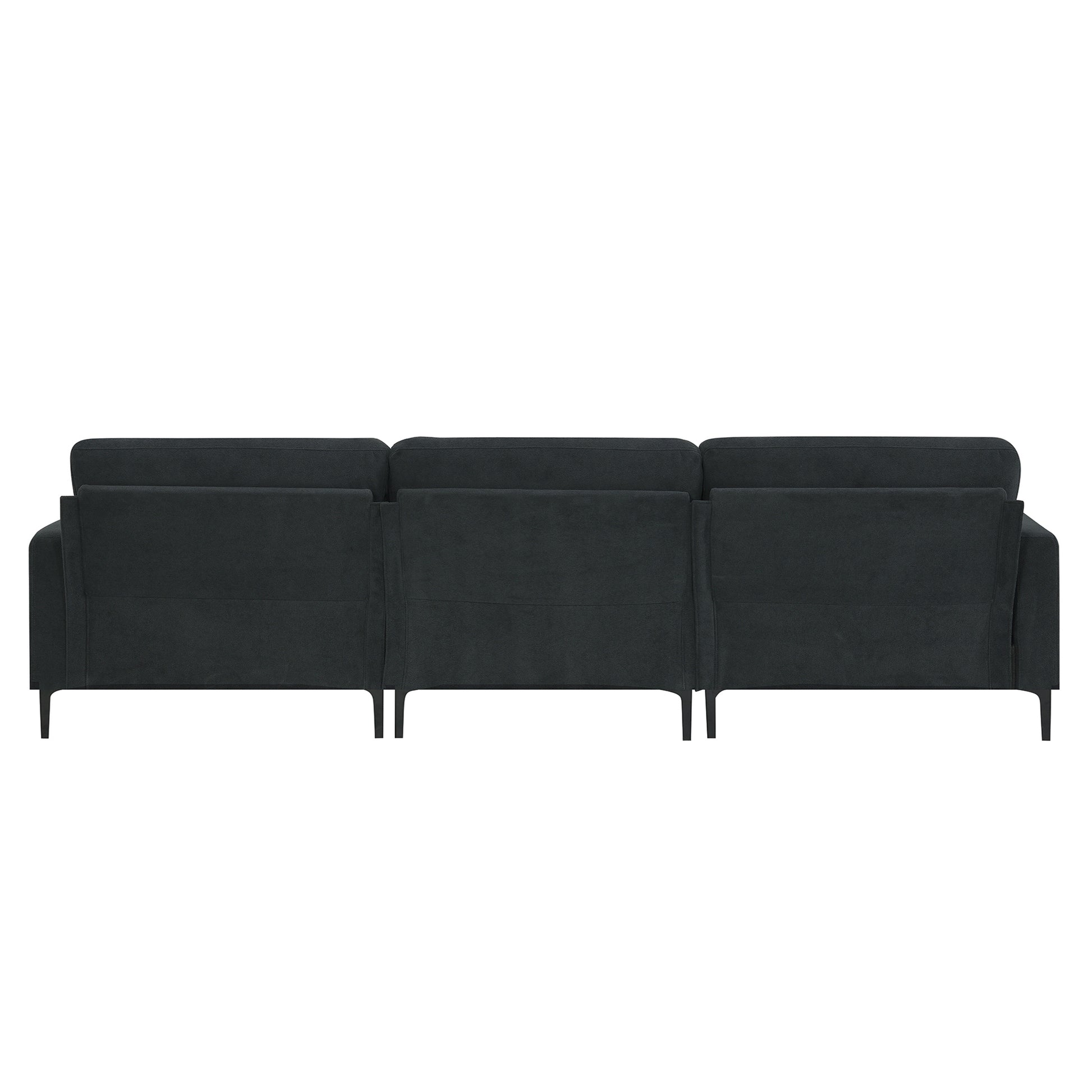 103.5*59" Modern L Shaped Sectional Sofa, 4 Seat Velvet Fabric Couch Set With Convertible Ottoman,Freely Combinable Sofa For Living Room, Apartment, Office,Apartment,2 Colors Dark Grey Velvet 4 Seat