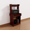 Microwave Cart Coffee Station Computer Cart On Locking Castors Hutch Gliding Shelf Mahogany Color Mahogany Particle Board Mdf