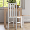 Homcom Farmhouse Armless Dining Chairs, Set Of 2 With Slat Back, White White Pine
