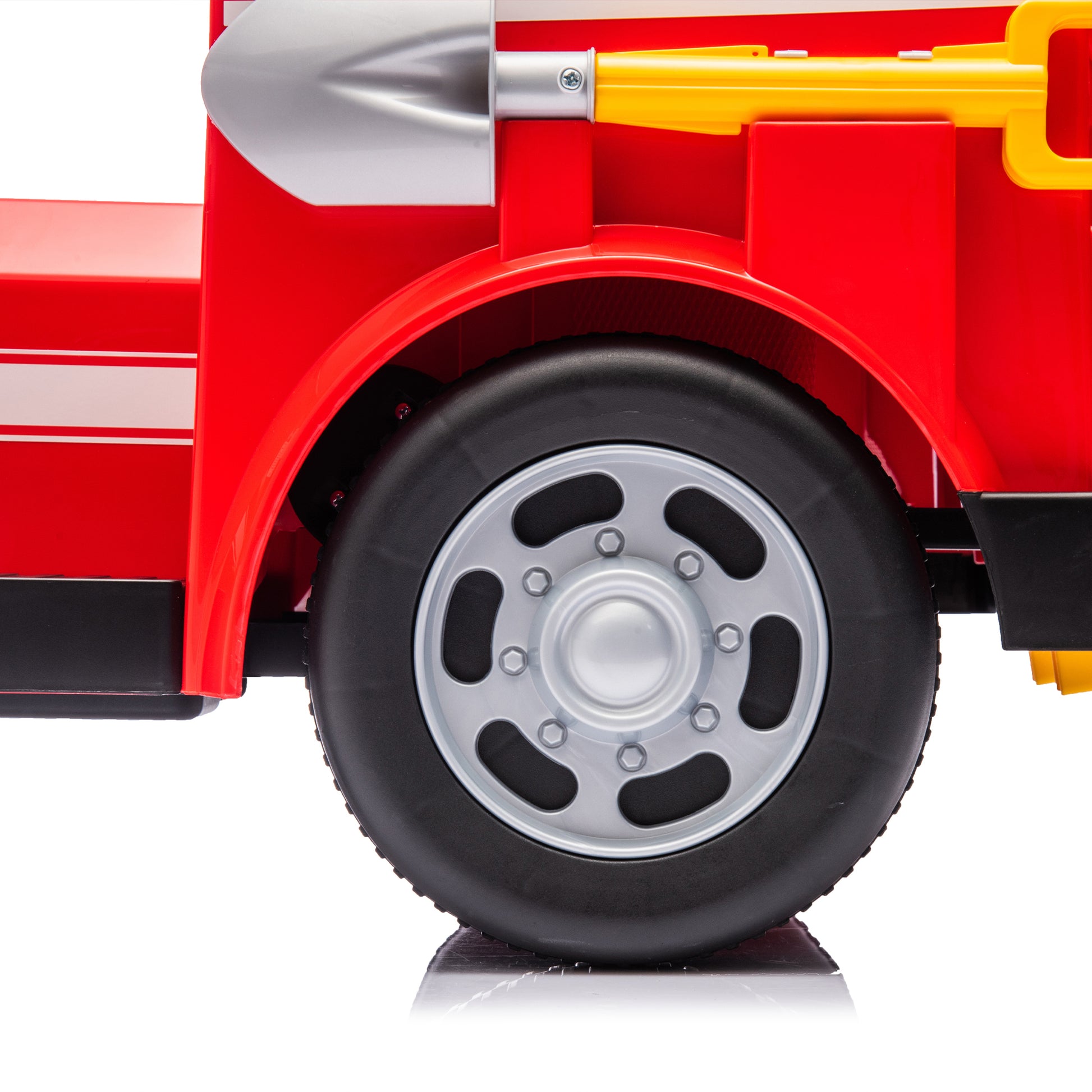 12V Kids Ride On Electric Car.Fire Engine Shape Design With Early Education Function,Human Vehicle Interaction With A Variety Of Fire Tools.Lights, Horns, And Sirens,Slow Start For Kids Aged 3 7. Red 50 99 Lbs Polypropylene