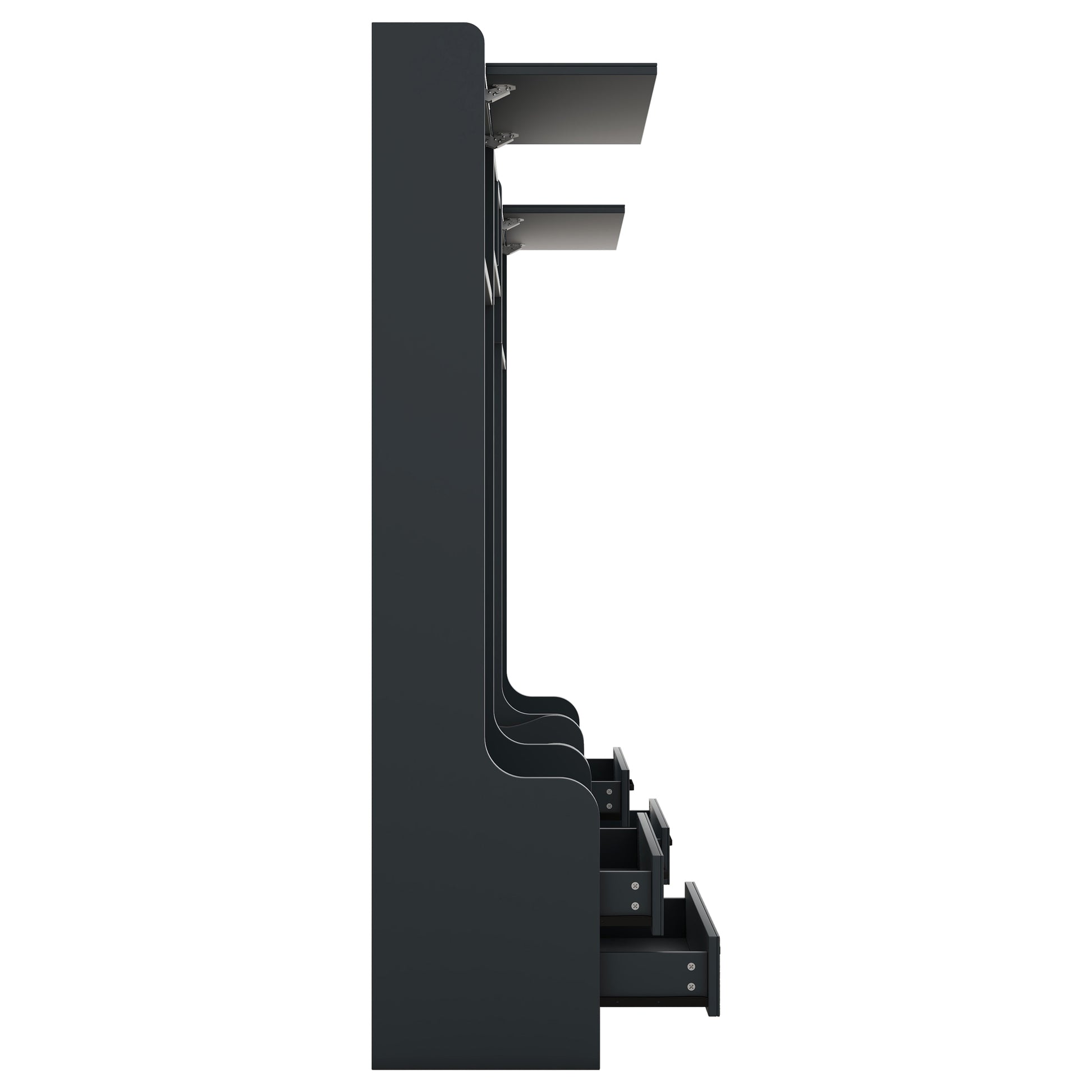 4 In 1 Detachable Hall Tree With Storage And 7 Hooks, Multiple Functions Hallway Coat Rack With Storage Drawers And Cabinet, Antique Blue Shoe Bench For Entryway Hallway Antique Blue Particle Board