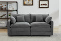 Modular Sectional Sofa,2 Seater Sofa, Modern L Shaped Sofa For Living Room Bedroom Apartment Grey Chenille 2 Seat