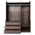 Open Wooden Wardrobe Storage For Bedroom, Brown Brown Particle Board