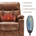 Lift Chairs Recliner For Elderly Heat And Massage Chair Recliner Electric Power Recliner With Cup Holder Extended Footrest Usb & Type C Ports, Brown Light Brown Wood Primary Living Space Heavy Duty