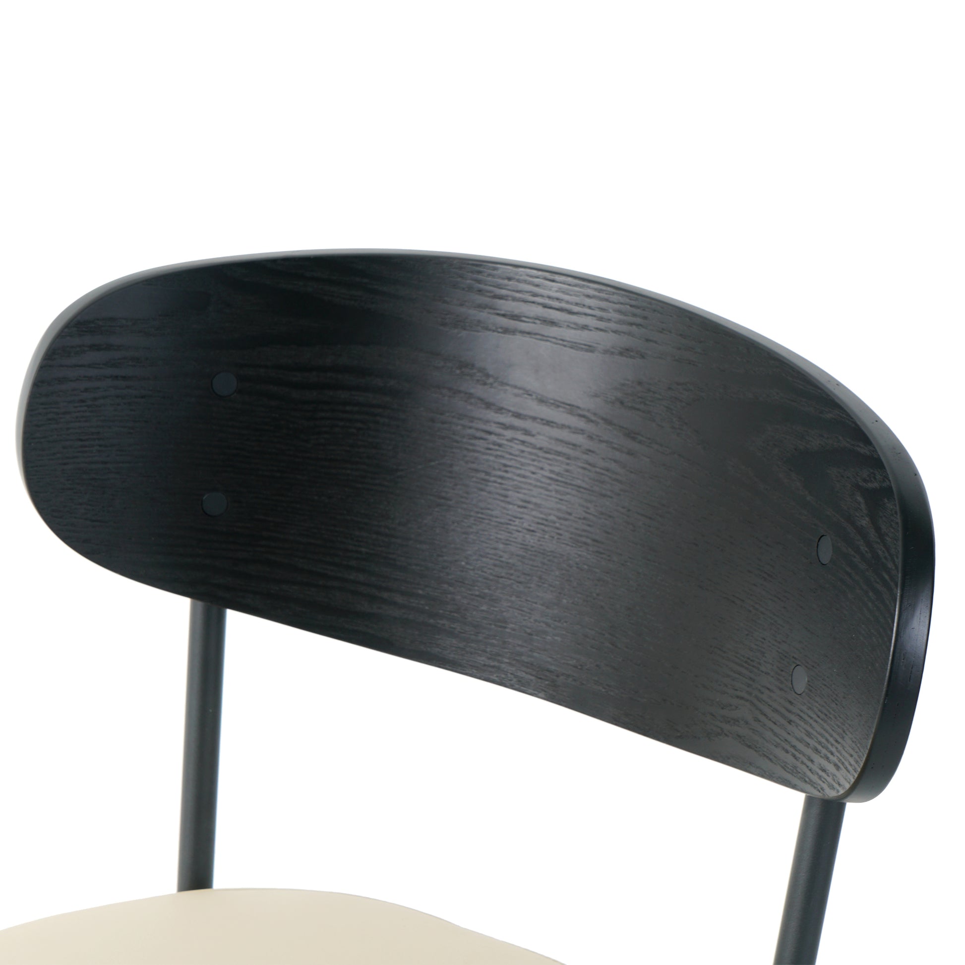 Modern Grey Simple Pu Dining Chair Upholstered Chair Family Bedroom Stool Back Dressing, Black Round Table Set, Bentwood Covered With Ash Veneer Chair Back, Chair Black Metal Legs Set Of 5 Black Mdf