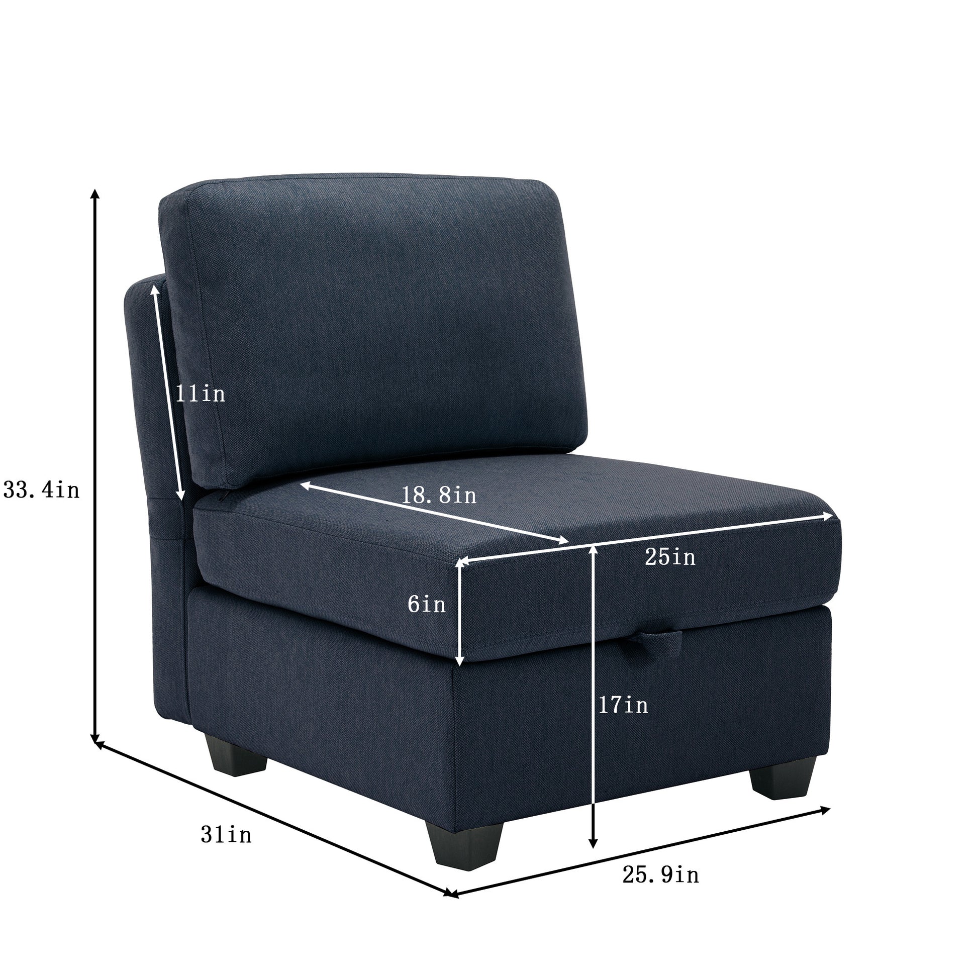 Oversized Modern 6 Seat Upholstered Sofa, Large Sectional Sofa With Storage Seats And Ottomanssofa Bed With Thick And Soft Cushions At All Sidesadjustable Arms And Backs Blue Blue Polyester 4 Seat