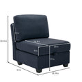 Fabric Modern Modular Sofa Couch With Storage Seats Modular Sectional Sofa 4 Seater Modular Couch For Living Room Blue Blue Polyester 4 Seat