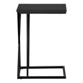 Accent Table, C Shaped, End, Side, Snack, Living Room, Bedroom, Black Laminate, Black Metal, Contemporary, Modern Black Mdf