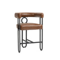 Coolmore Bar Stools Set Of 2, Modern Bar Stool With Back, Black Metal Frames, Upholstered Bar Stools For Kitchen Island, Pub, Club Light Brown Pu Light Brown Foam Pu Leather