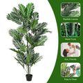 2Pcs Large Artificial Plants Fake Palm Tree Tropical Palm Leaves Faux Palm Plants Tall Tree Indoor Real Touch Plastic Monstera Leaves For Home Garden Outdoor Office Decor Green Plastic