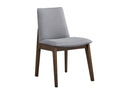 Kaela Light Gray Fabric & Walnut Finish Side Chair Set Of 2 Light Gray Synthetic Wood