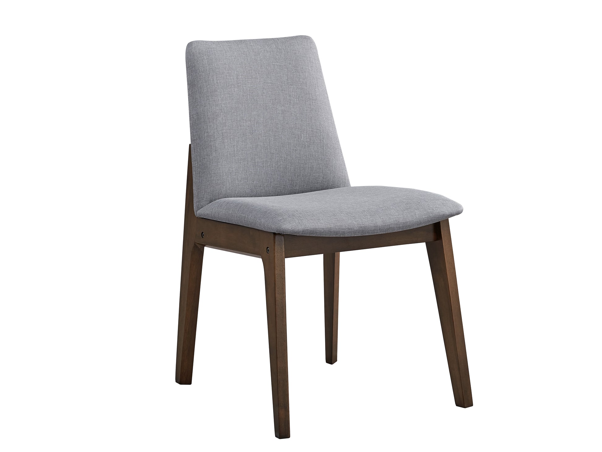 Kaela Light Gray Fabric & Walnut Finish Side Chair Set Of 2 Light Gray Synthetic Wood