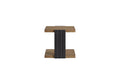 Channel Chairside Table Black Solid Wood Mdf