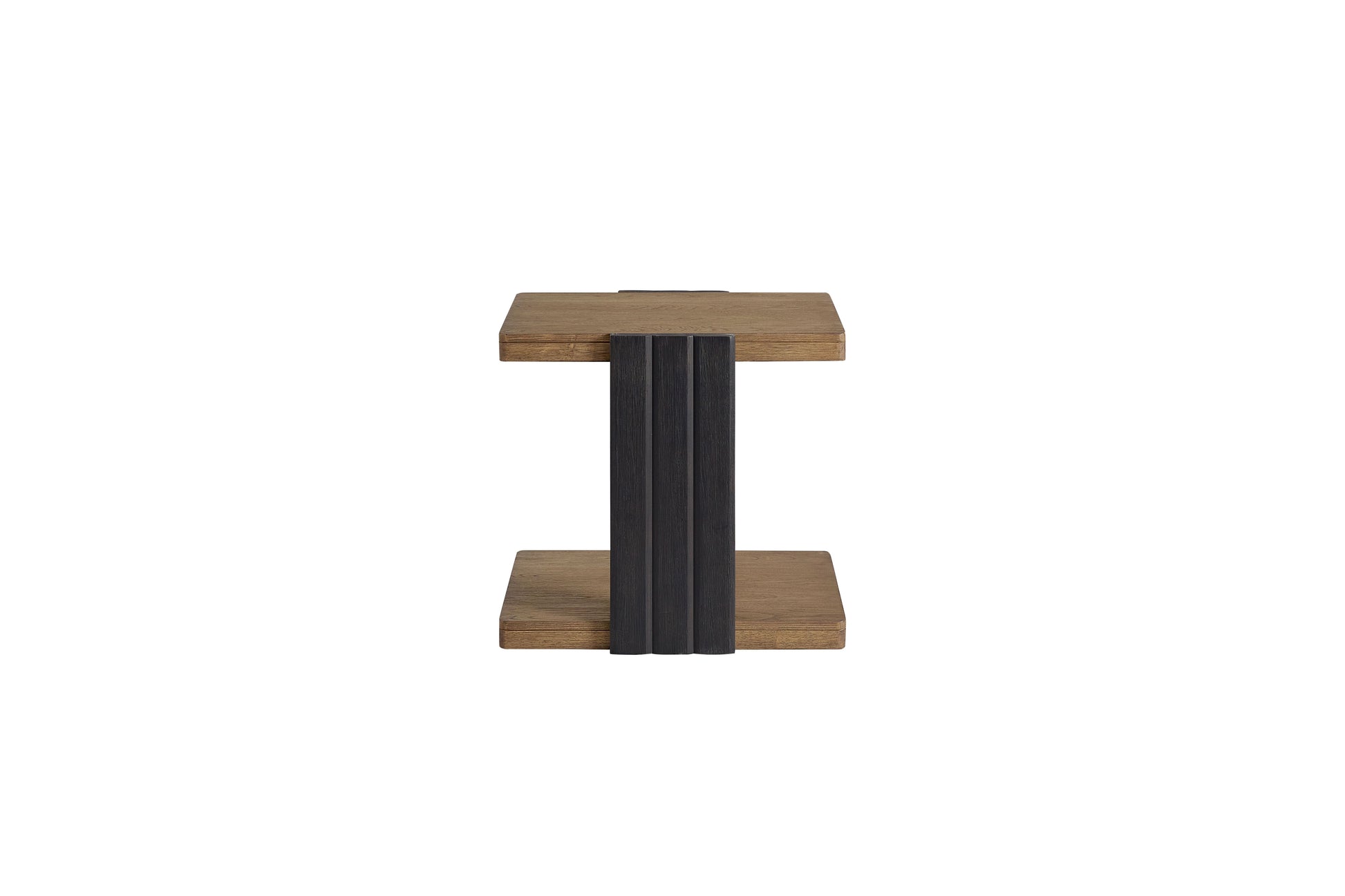 Channel Chairside Table Black Solid Wood Mdf