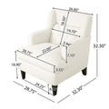 Upholstered Accent Chair Tufted Armchair For Living Room And Bedroom, Beige Beige Birch Foam Teddy
