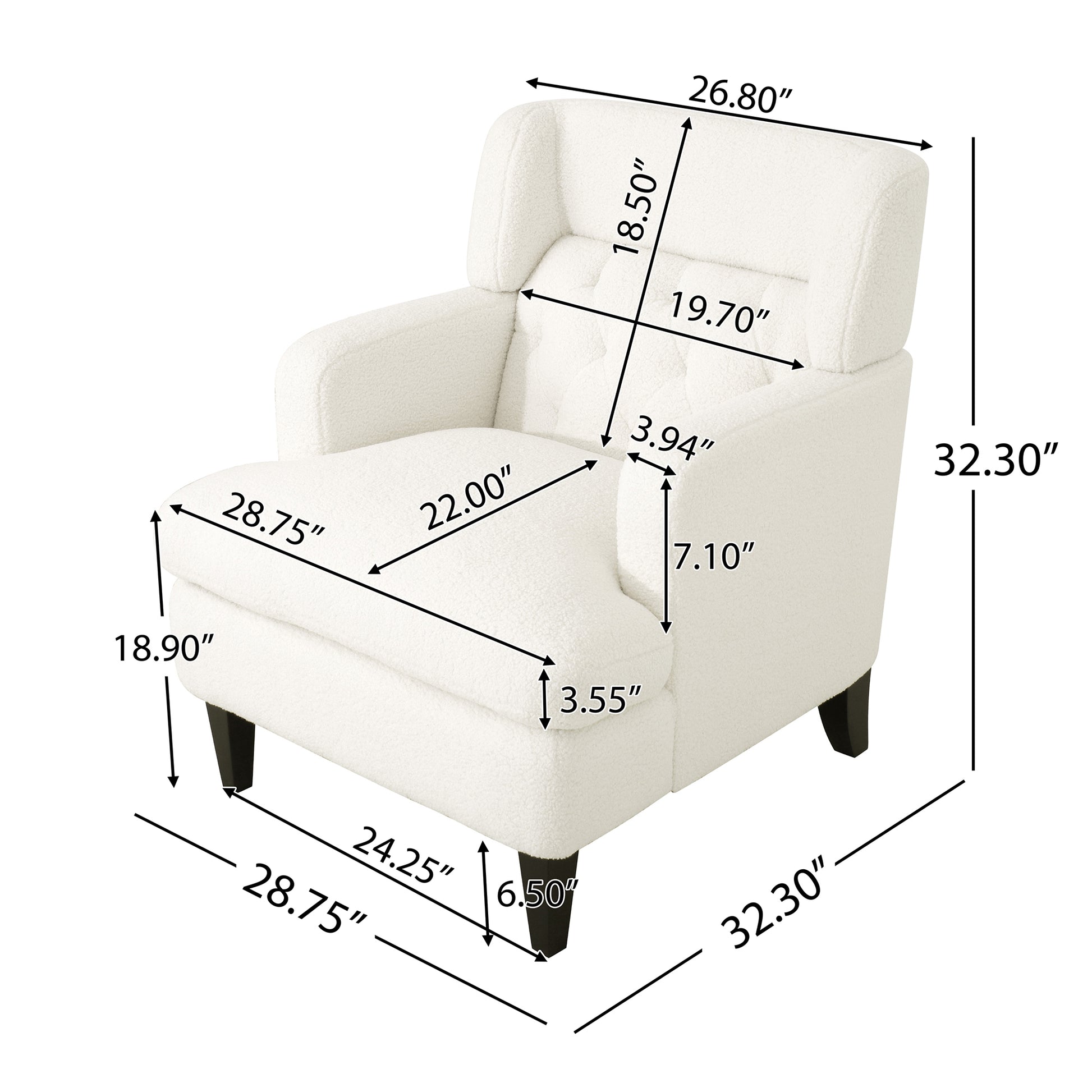 Upholstered Accent Chair Tufted Armchair For Living Room And Bedroom, Beige Beige Birch Foam Teddy