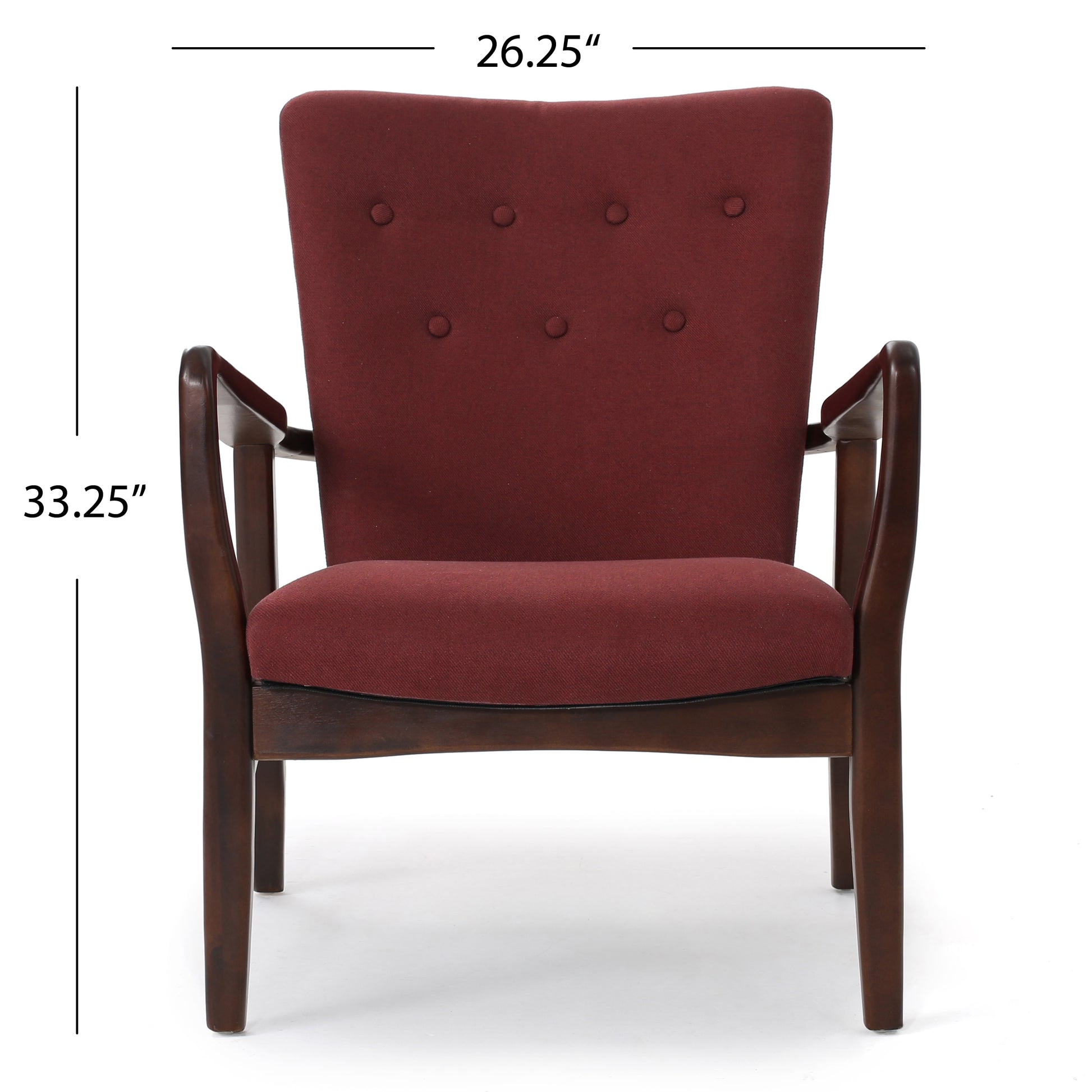 Arm Chair Brick Red Fabric