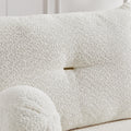 Lamb'S Wool 2 Seater Cushion Sofa 90'' Comfortable Sofa For Living Room Bedroom And Other Casual Spaces Lamb'S Wool Sofa With 2 Cushions And 2 Ball Pillows. Beige Beige Foam Fabric 2 Seat