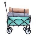 Minimeetall Strap Collapsible Foldable Wagon Cart With Strapping System, Beach Wagonutility Cartutility Wagon Grocery Cart For Camping Shopping Sports Gardeing Fishing Supports 225Lbs Green Green