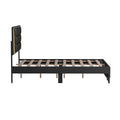 3 Pieces Bedroom Sets Queen Size Upholstered Bed With Led Lights, Nightstands And Dresser With Metal Handles And Sparkling Shiny Decoration, Black Expected Arrival Time:8.5 Queen Black 3 Piece Set Mdf Metal