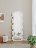 Cream White Mirror Cream White Metal Synthetic Wood Mirror