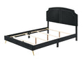 Black Eastern King Platform Bed With Metal Leg Box Spring Required King Black Wood Bedroom Contemporary Panel Velvet Wood Fabric