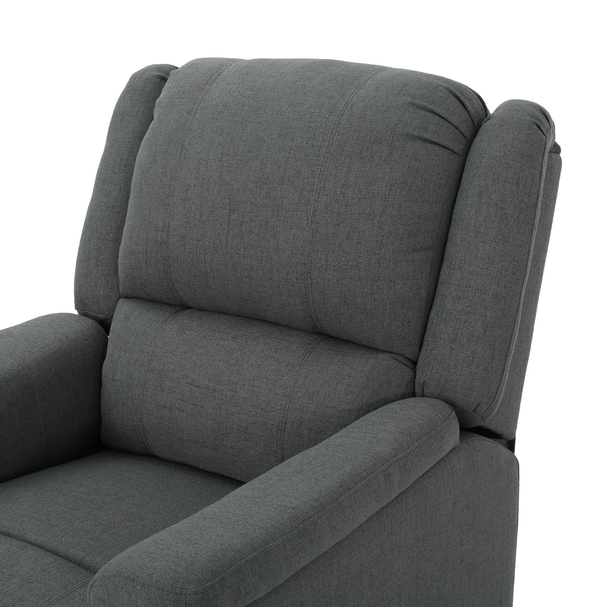 Charcoal Fabric Glider Recliner With Swivel, Manual Reclining Chair Charcoal Fabric