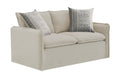 Upendo Loveseat W 2 Pillows, Beige Linen Beige Linen