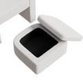 Accent Chair White Sofa Chair One Set, Modern Living Room Side Chair, Single Sofa Chair, Footstool With Storage, Suitable For Bedroom Office Reading Space, Study Cream White Cream White Foam Velvet