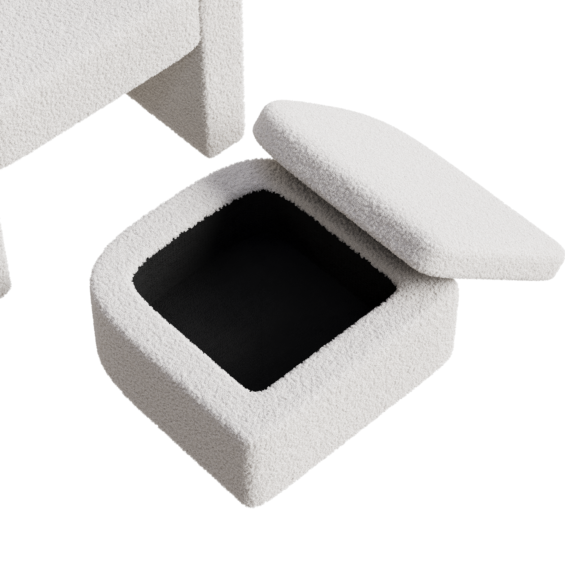 Accent Chair White Sofa Chair One Set, Modern Living Room Side Chair, Single Sofa Chair, Footstool With Storage, Suitable For Bedroom Office Reading Space, Study Cream White Cream White Foam Velvet
