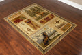 Woodland Gc Rst5401 Multi 2 Ft. 7 In. X 7 Ft. 3 In. Lodge Area Rug Cream Polypropylene