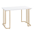 White And Gold Writing Desk White Gold Computer Desk Office Rustic Rectangular Desk Wood Metal Sled