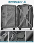 3 Piece Luggage Set With Tsa Lock& Double Spinner Wheels, Expandable For Large Storage Blue Abs