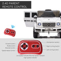 Aosom 12V Kids Electric Car, Mercedes Benz G500 Licensed Battery Powered Ride On Truck For Kids With Remote Control, Headlights, Music, Suspension & Storage For Boys And Girls, White White Plastic