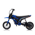 24V14Ah Kids Ride On 24V Electric Toy Motocross Motorcycle Dirt Bike Xxl Large,Speeds Up To 14.29Mph,Dual Suspension, Hand Operated Dual Brakes, Twist Grip Throttle, Authentic Motocross Bike Geometry Blue Polypropylene