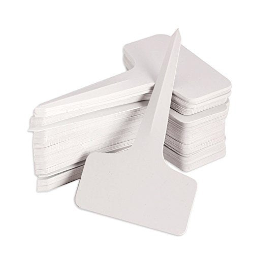 100 Pcs 6 X10Cm Plastic Plant T Type Tags Nursery Garden Labels White Plastic