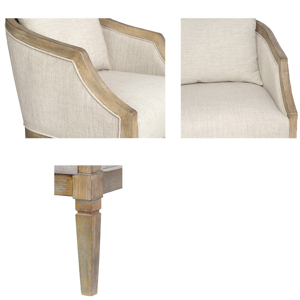 Accent Chair Beige Polyester