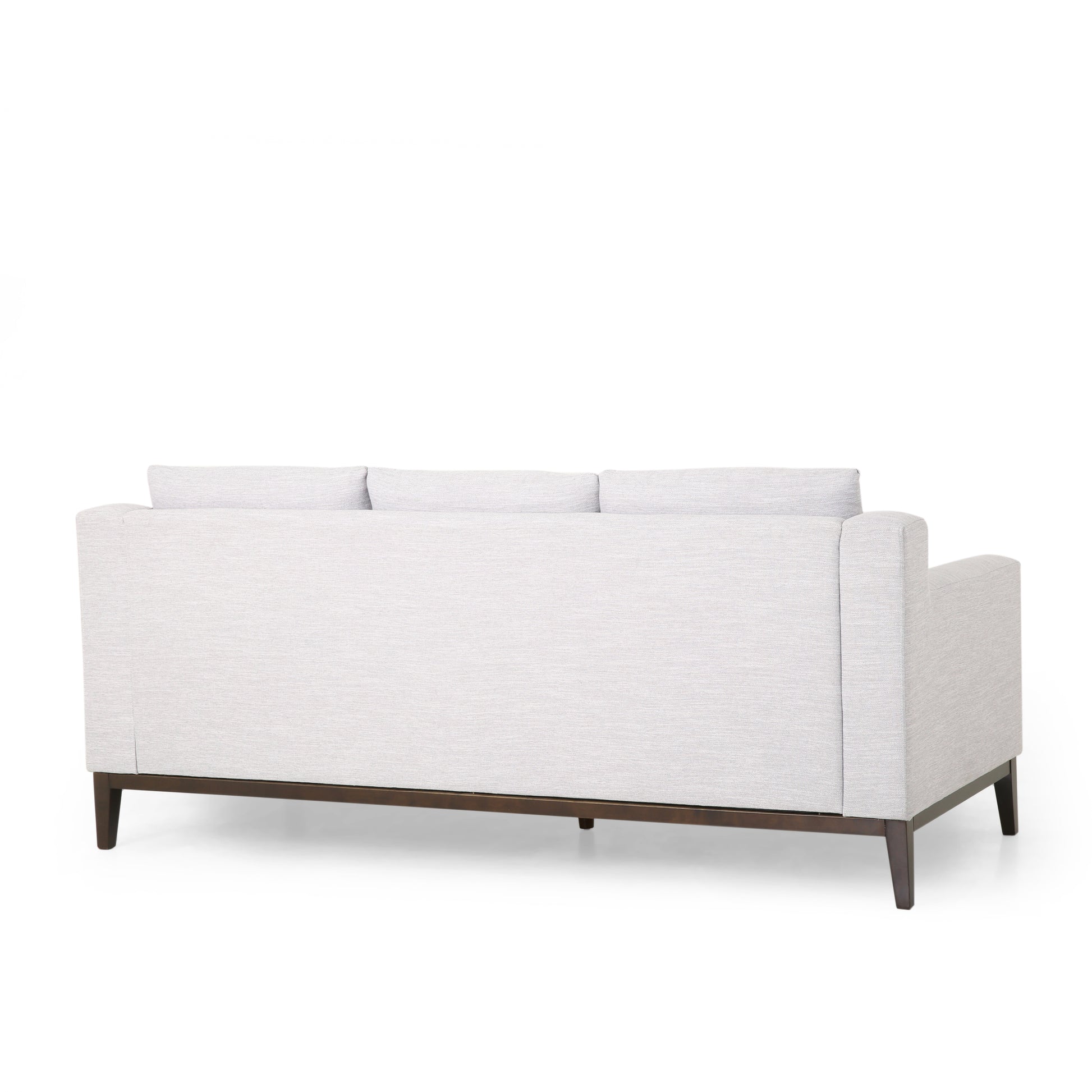 Mirod Comfy 3 Seat Sofa With Wooden Legs, Modern For Living Room And Study Light Grey Fabric 3 Seat