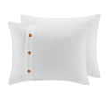 3 Piece Cotton Waffle Weave Comforter Set White Full Queen Full White Cotton