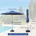 9Ft Patio Umbrella, Outdoor Table Umbrella With Push Button Tilt And Crank, Uv Protection Waterproof Market Sun Umbrella With 8 Sturdy Ribs For Garden, Deck, Backyard, Pool Navy Blue Navy Blue Round Uv Resistant Umbrellas Aluminium