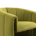 Coolmore Accent Chair With Ottoman, Mid Century Modern Barrel Chair Upholstered Club Tub Round Arms Chair For Living Room Bedroom Office Olive Green Velvet Olive Green Foam Velvet