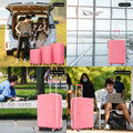 Pp Luggage Sets 3 Piece 20 24 28 , Expandable Carry On Luggage With Tsa Lock Airline Approved, Pp Materials Hard Shell And Lightweight Suitcase With Spinner Wheels Pink Pink Polypropylene