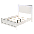 White Queen Bed With Led Lighting Headboard Box Spring Required Queen White Wood White Bedroom Modern Wood