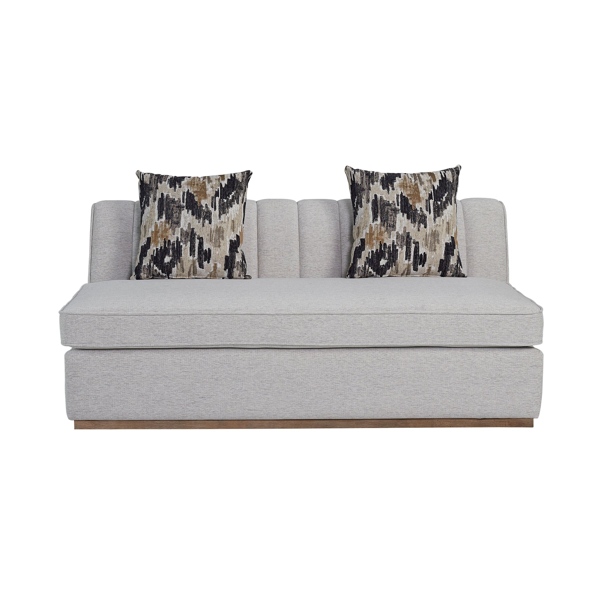 Channel Armless Loveseat Off White Upholstered