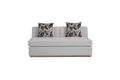 Channel Armless Loveseat Off White Upholstered