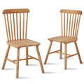 4Pieces Of Dining Chair, Natural, Rubber Wood Material, Dining Chair, Solid Wood Chair, Solid Wood Dining Table Chair, Living Room Chair, Simple And Natural Natural Rubber Wood